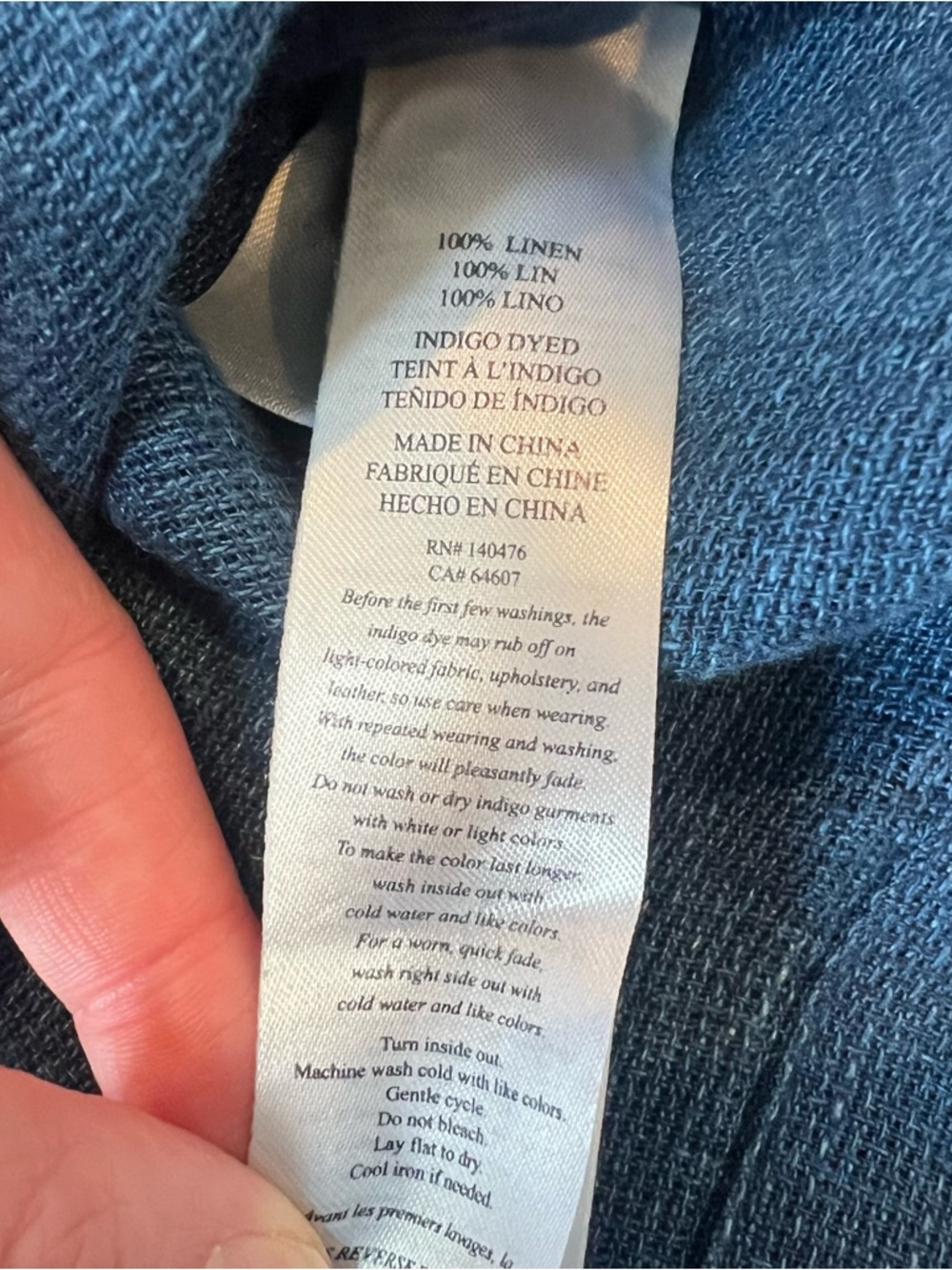 Faherty Gemina Dress 100% Linen Indigo Blue XXS Coastal Classic Preppy Airy - Picture 8 of 8